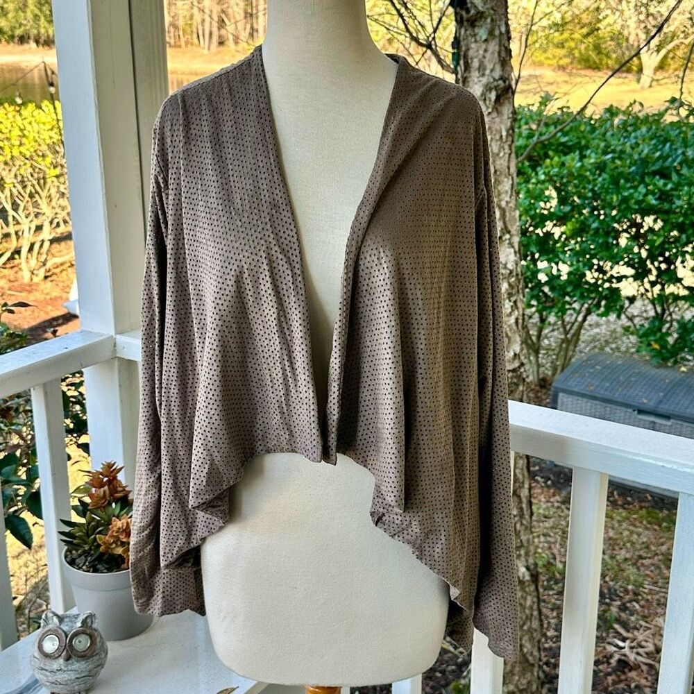 PLANET by Lauren G Laser Dot Asymmetrical Shawl Jacket
